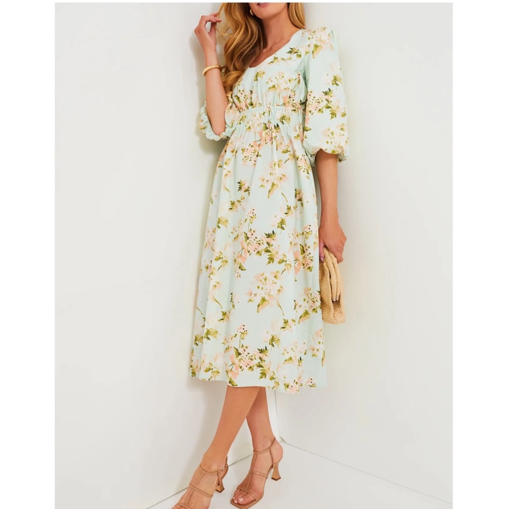 TUCKERNUCK Aqua Watercolor Marlena Dress LARGE